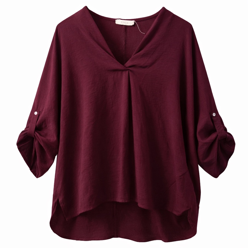 Entro Deep Burgundy Blouse